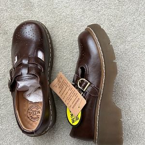Double Buckle Leather Mary Janes